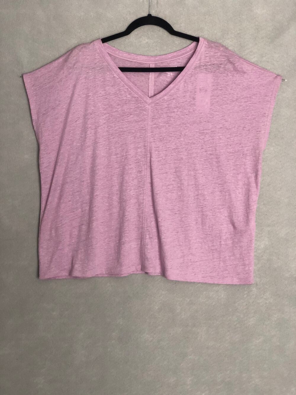 Eileen Fisher Square T-Shirt V-Neck Wild Orchid Women's XL NEW